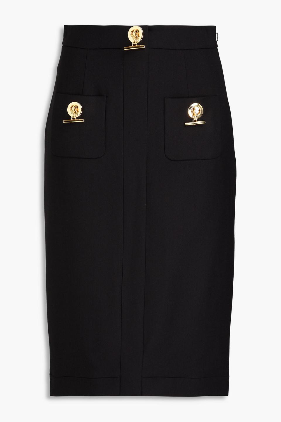 スカート MOSCHINO Woman Skirt Black 01305556 1888 Moschino Cheap and Chic Women's Vintage Black Velour Short