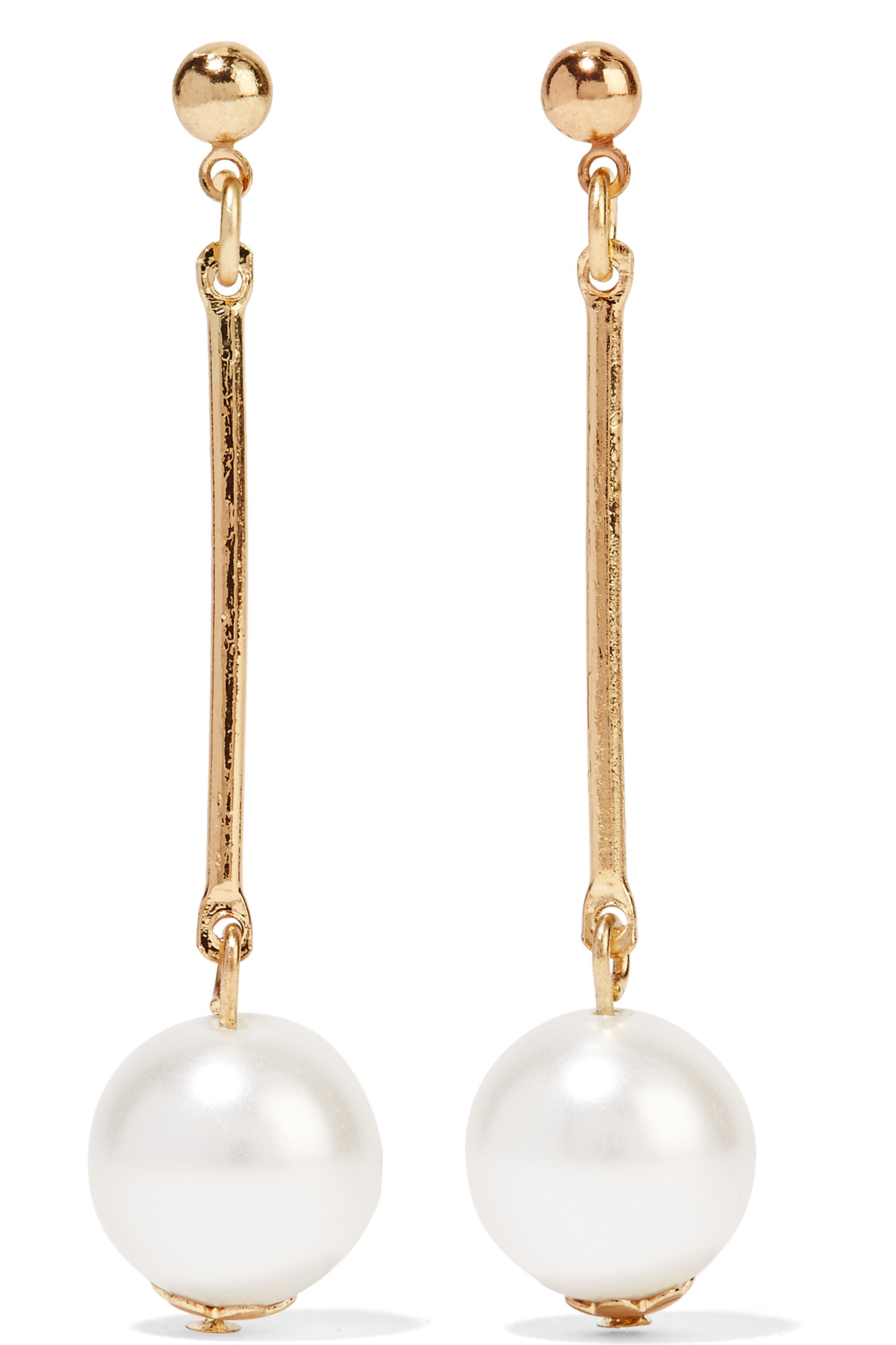 Kenneth Jay Lane Gold-plated Faux Pearl Earrings in White - Lyst