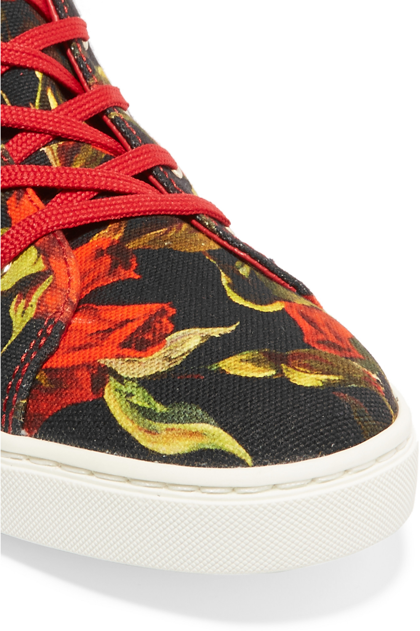 Download Dolce & Gabbana Floral-print Canvas High-top Sneakers in ...