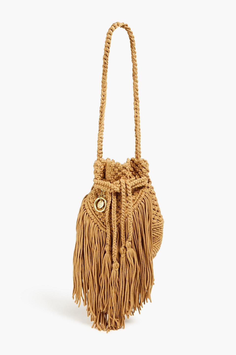 Macrame store bucket bag
