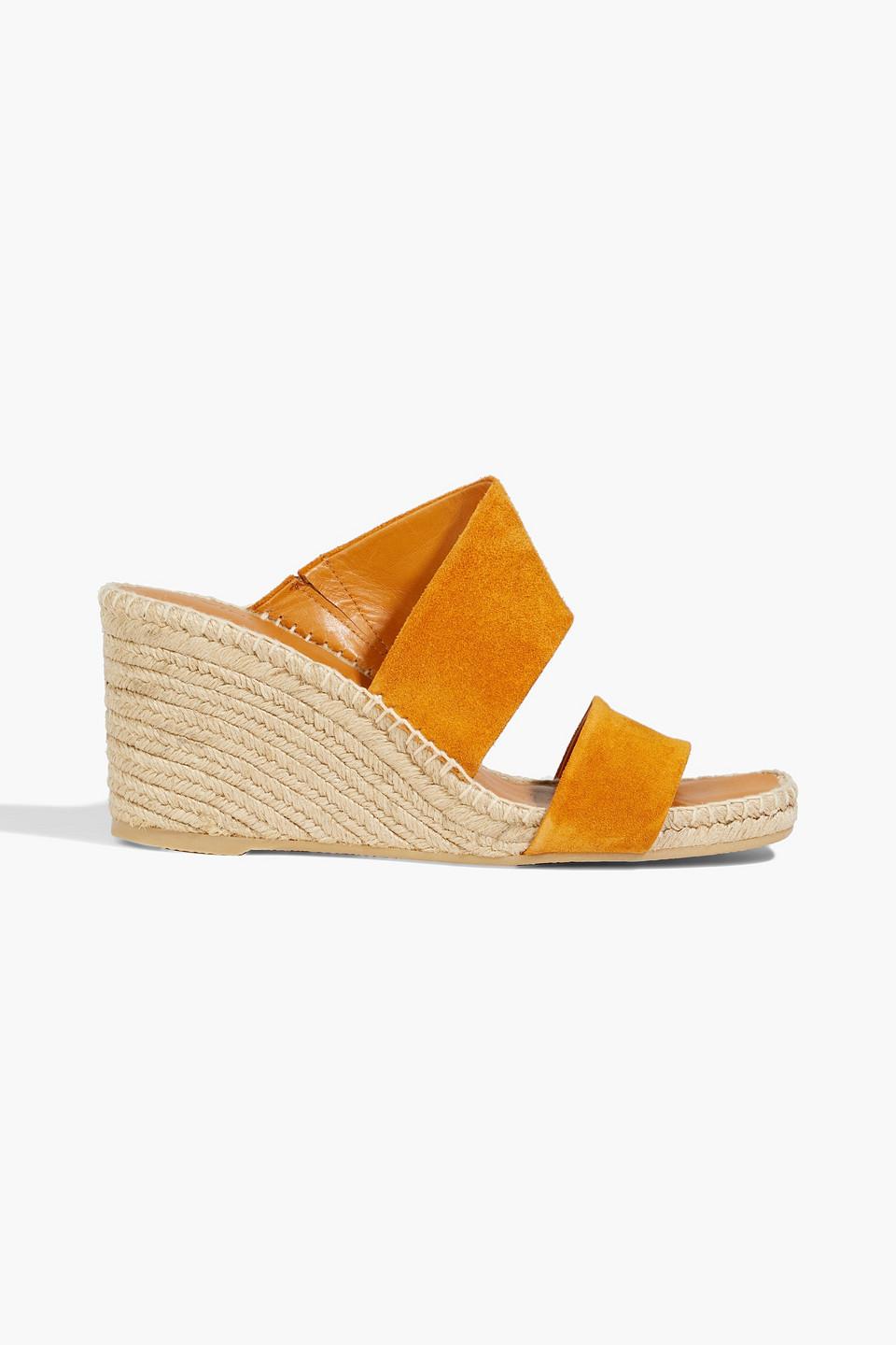 yellow suede wedges