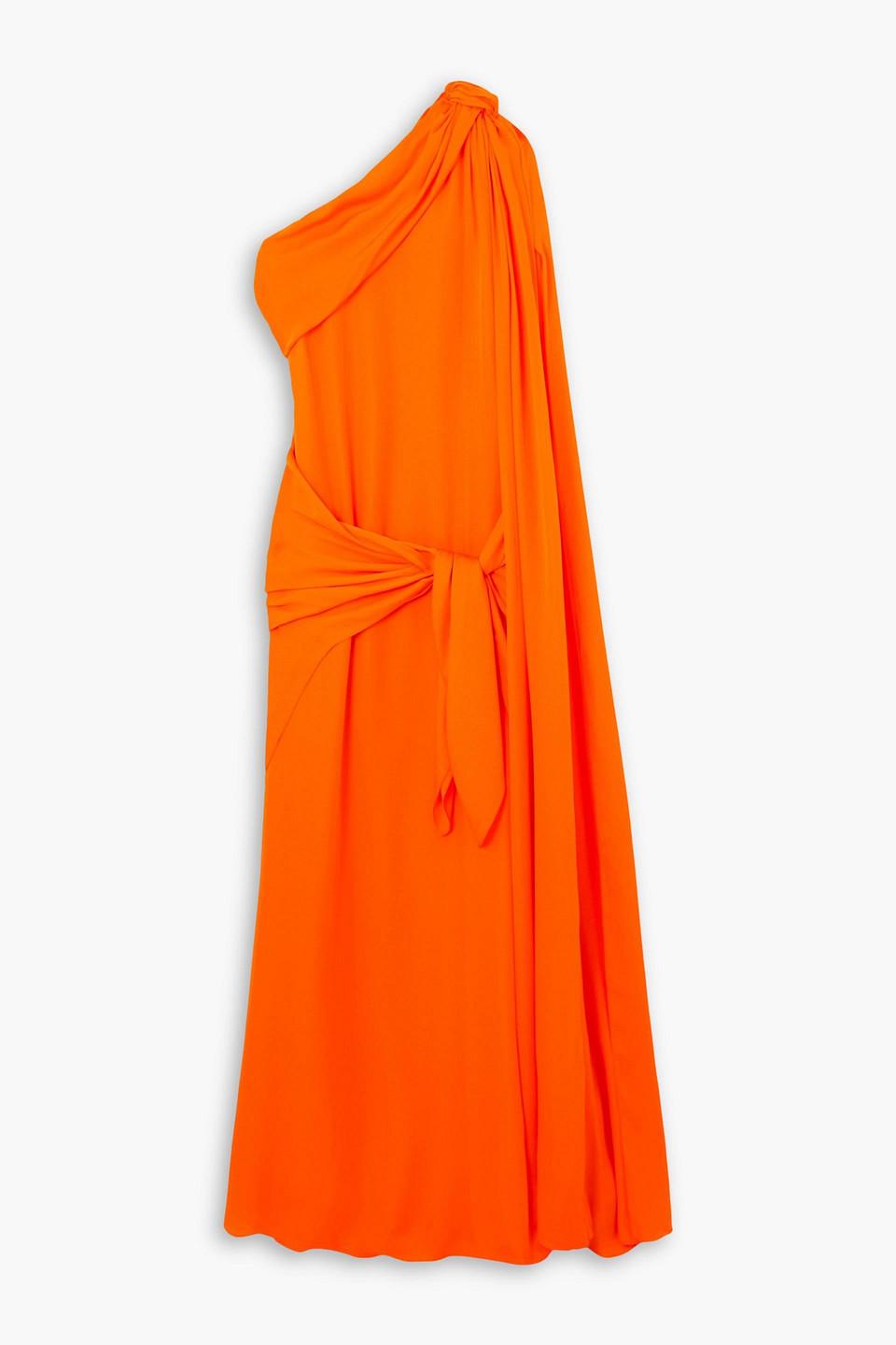 Johanna Ortiz Rituales De Valentia One shoulder Silk Crepe De Chine Maxi Dress in Orange Lyst UK