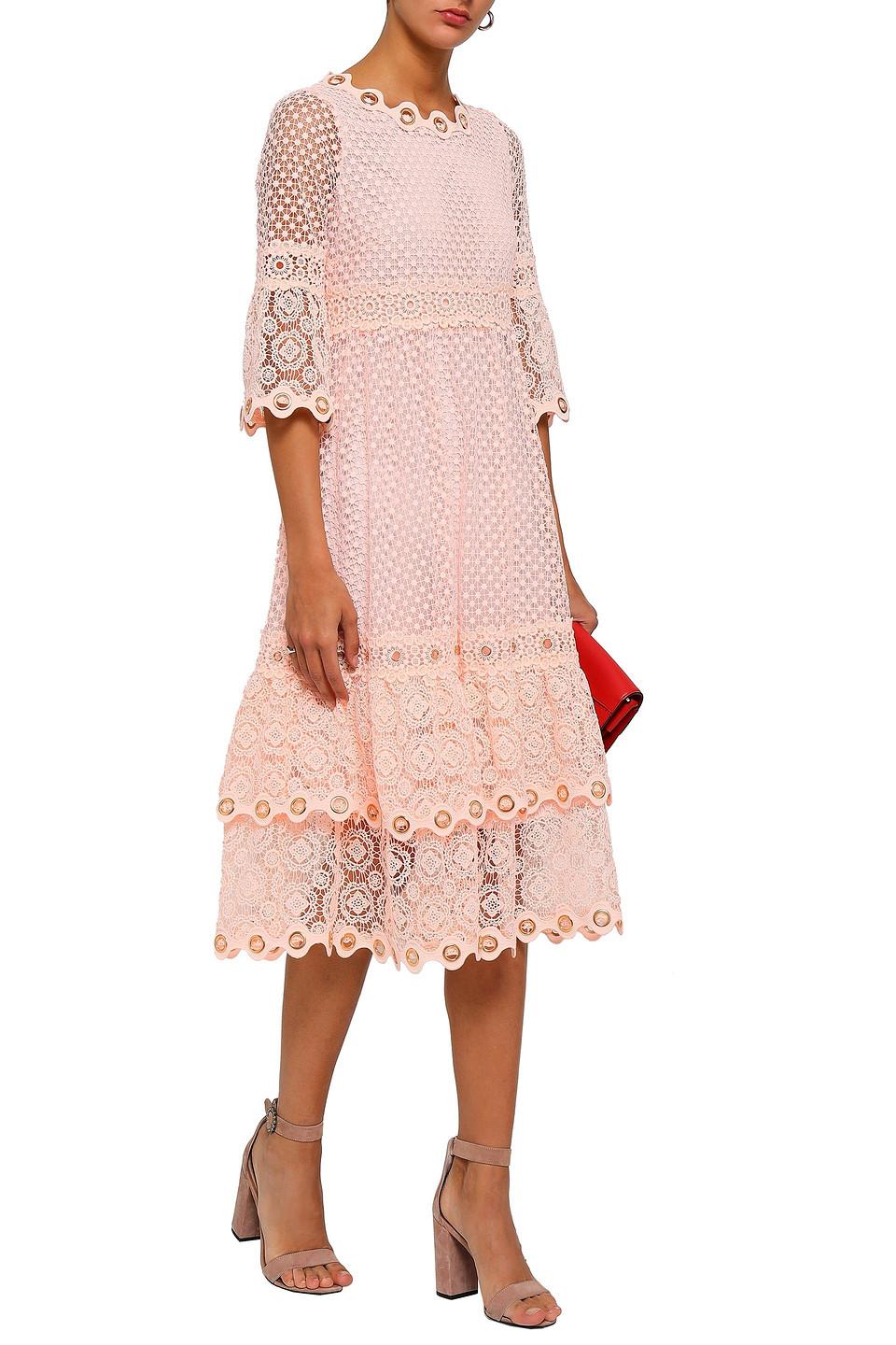 Maje Long Dress In Guipure Online, 55 