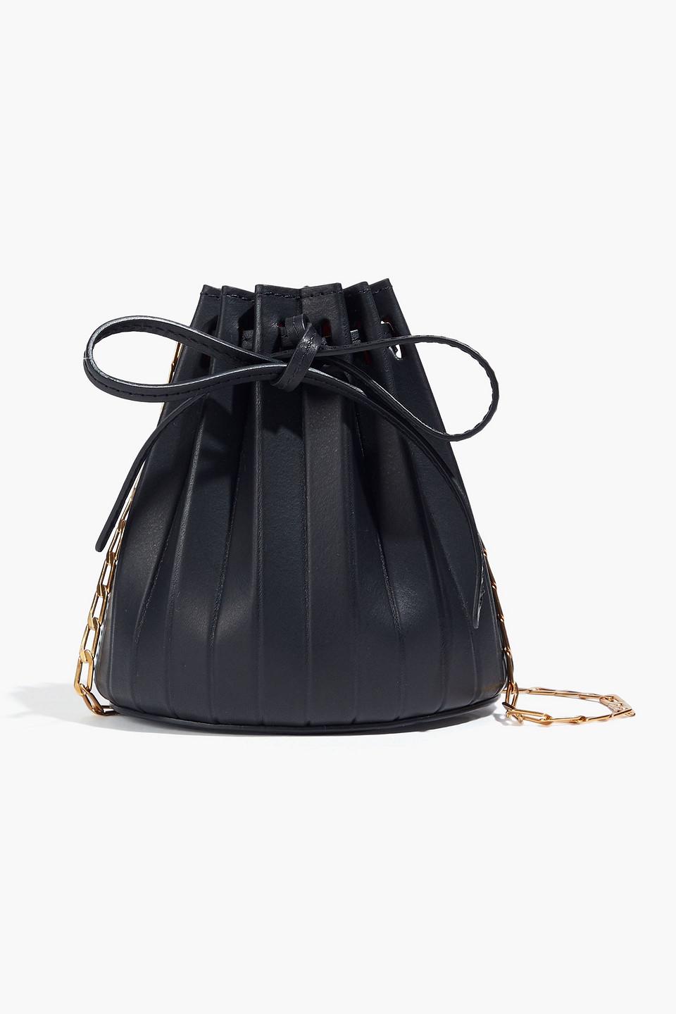 Mansur pleated sale bucket bag