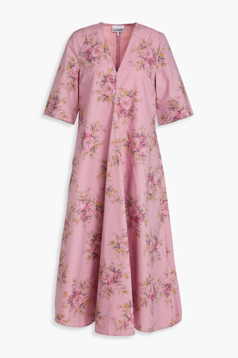 knee length dresses for ladies GANNI GANNI One-Piece Cotton Poplin String Midi Dress