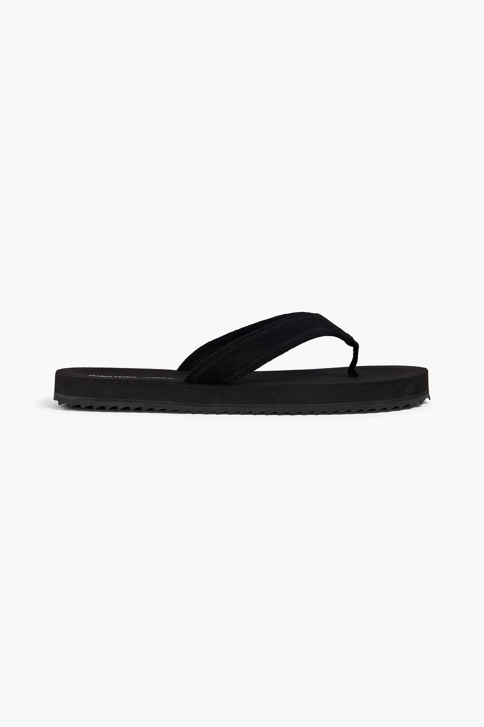 James Perse Suede Flip Flops in Black for Men Lyst UK