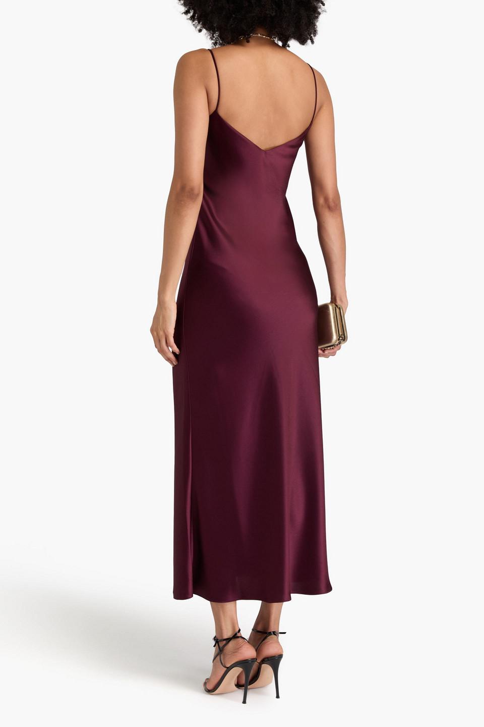 princess polly baby blue dress Rowan Polka Dot Satin Cherry Red Slip Maxi Dress – PASDUCHAS main image 1