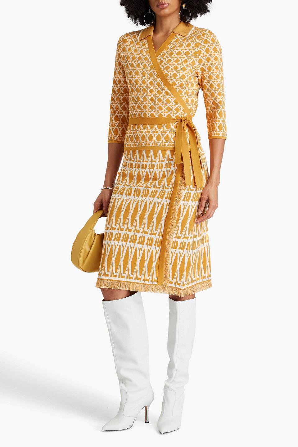 Diane von Furstenberg Meara Jacquard-knit Wrap Cardigan in