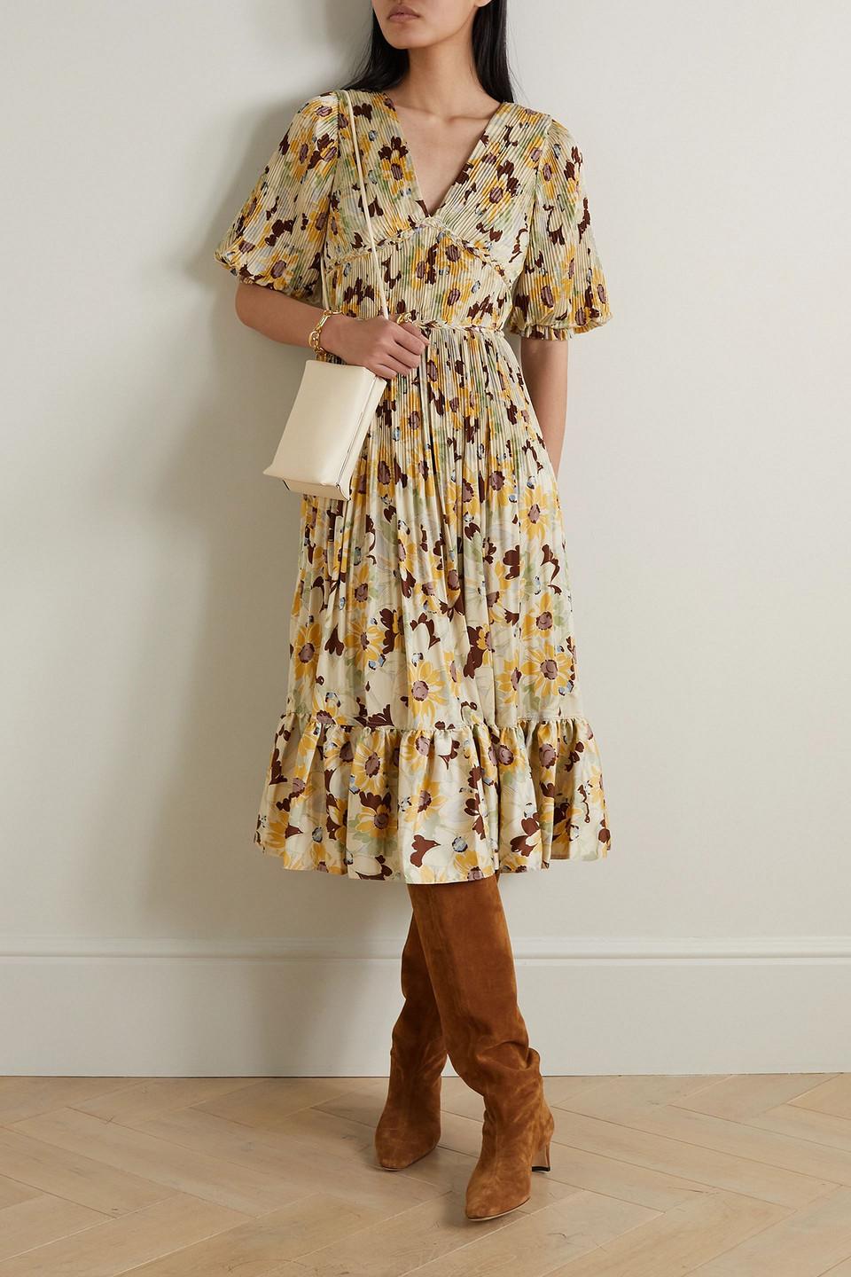 【POLO RALPH LAUREN】floral-print cotton ミディ ドレス フローラル ストレッチ コットン ミディ ドレス