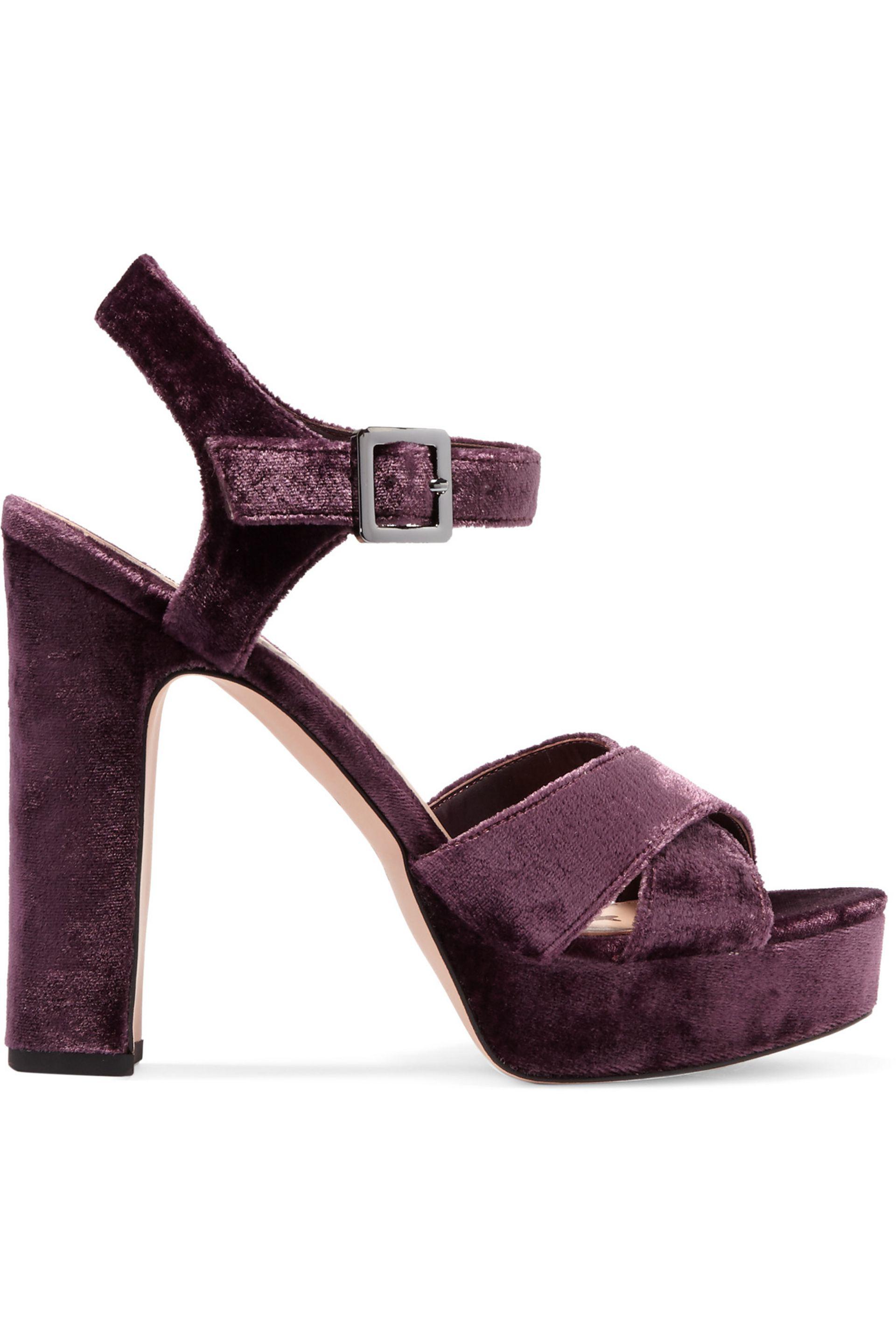 sam edelman velvet platform sandals