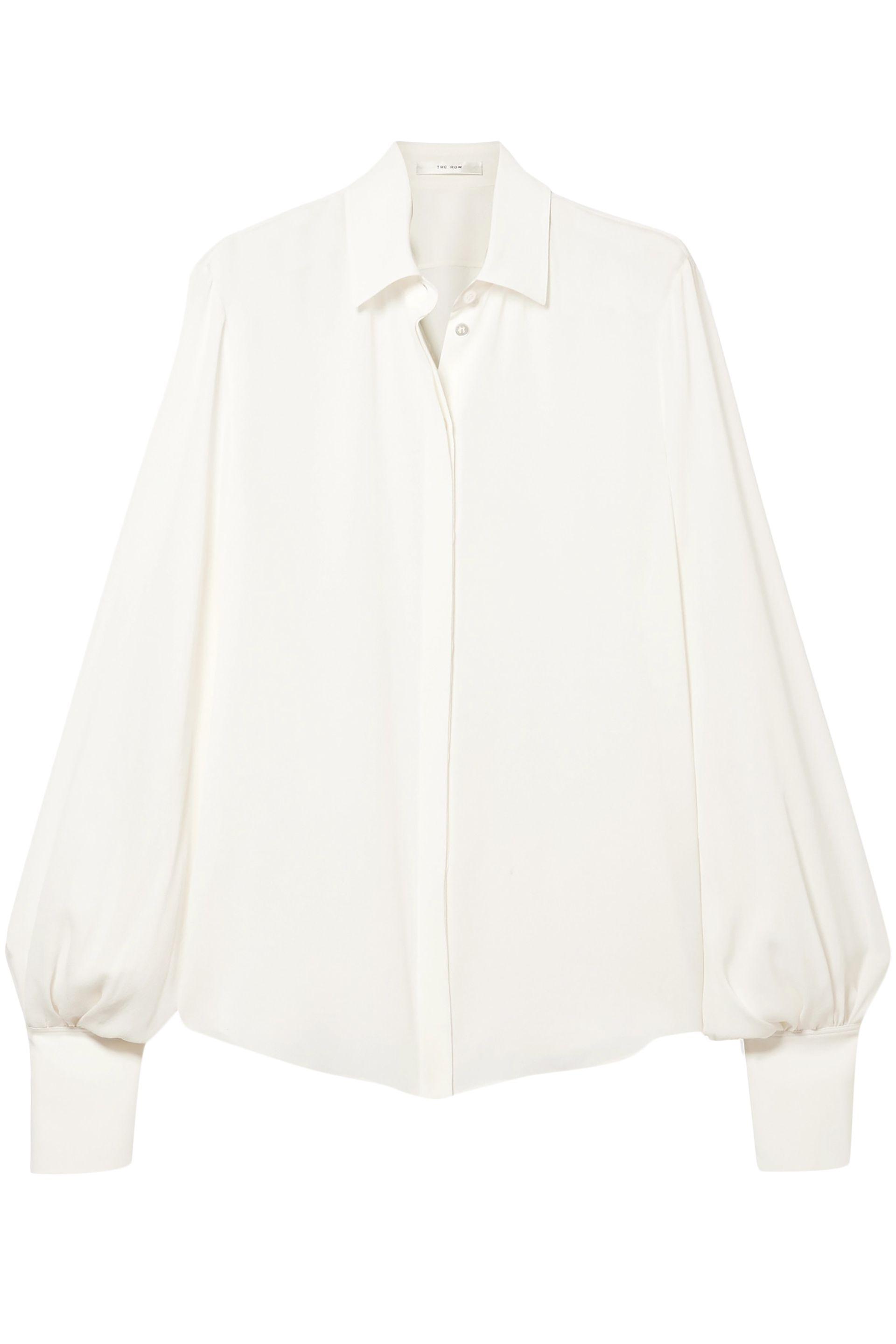 The Row Casta Silk-crepe Shirt Ivory in White | Lyst
