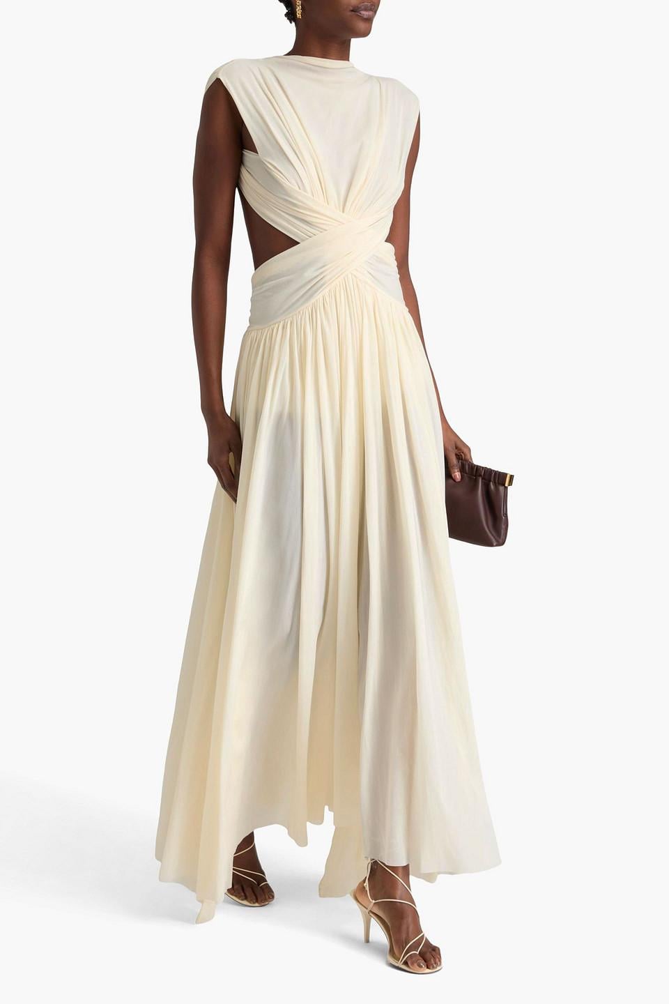philosophy white lace dress Philosophy pre-owned white sleeveless lace-trimmed dress
