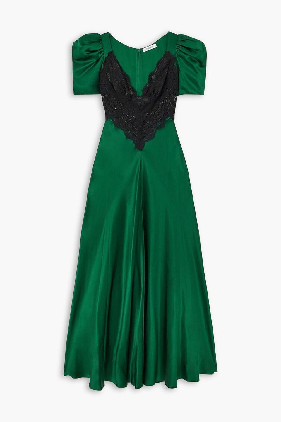 RODARTE ロダルテ ワンピース Lace-trimmed silk maxi 863774 Lace-trimmed silk maxi dress in black - Rodarte | Mytheresa