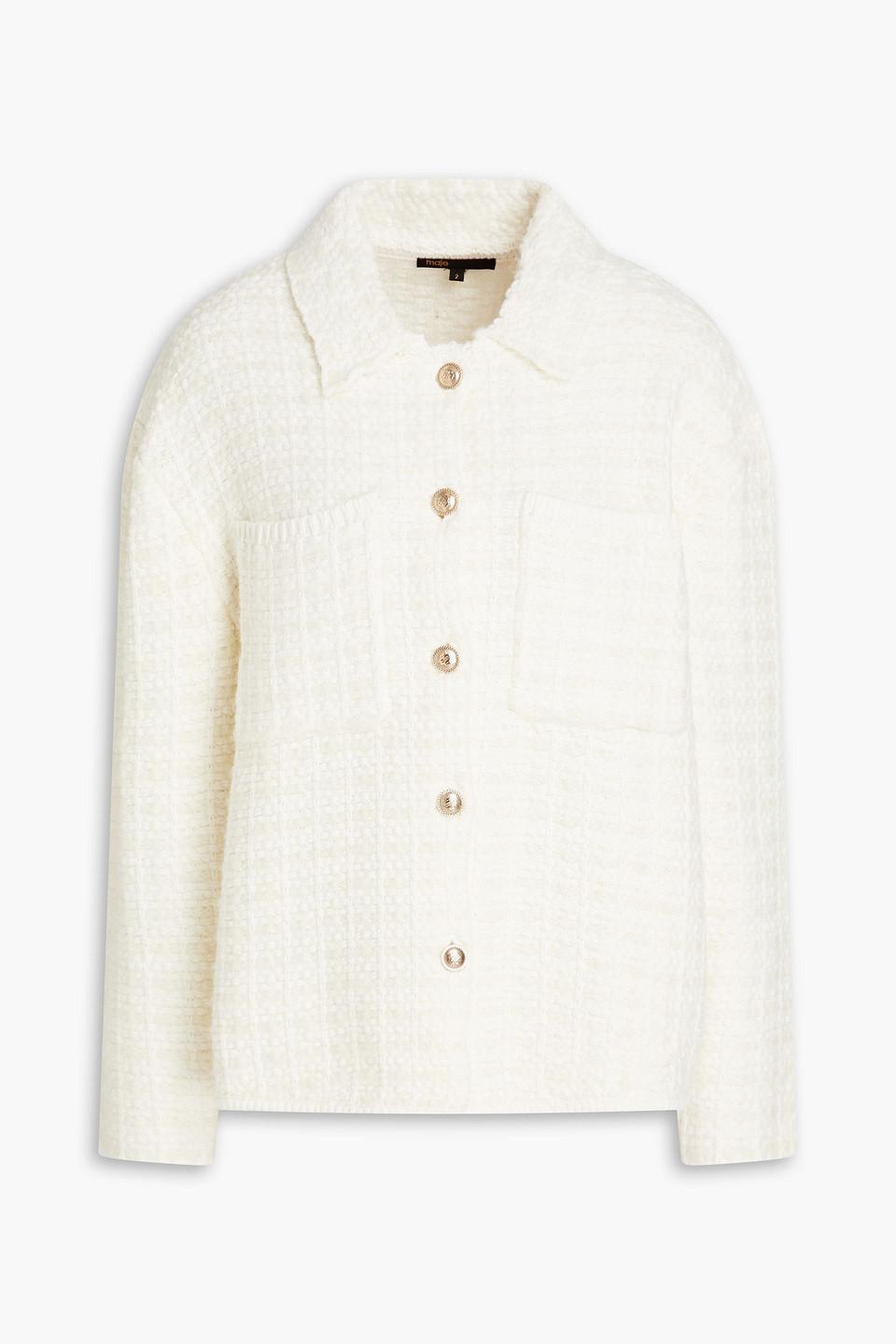Maje Tweed Jacket in White | Lyst UK