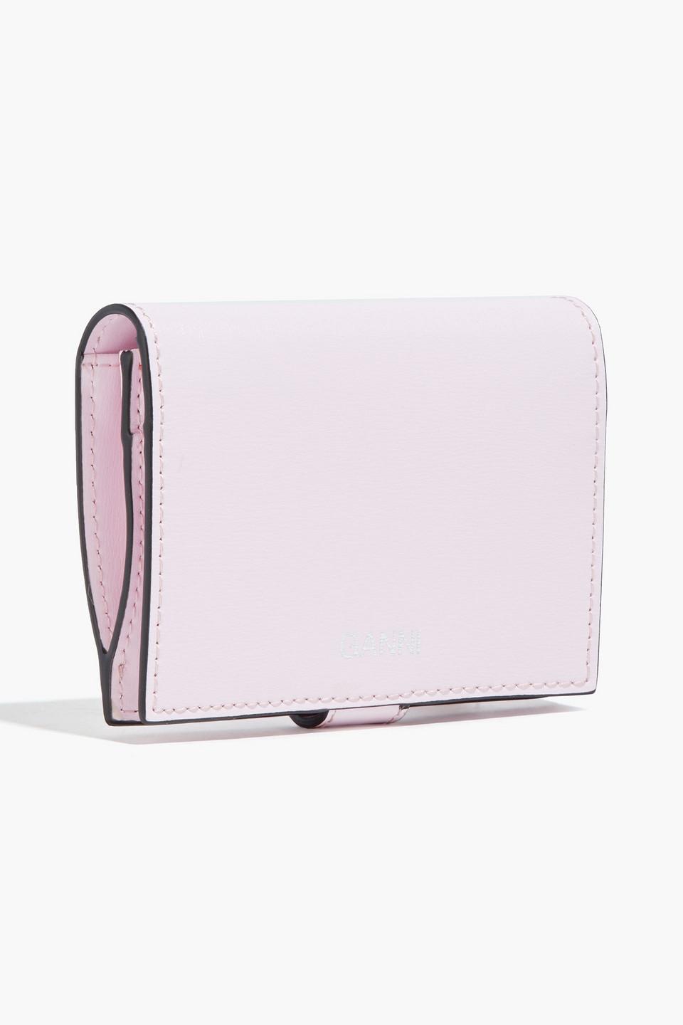 Ganni Leather Cardholder in Baby Pink (Pink) - Lyst