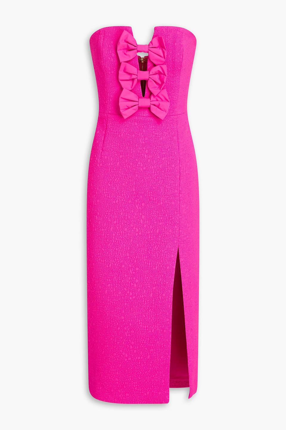 Rebecca Vallance Strapless Bow-detailed Cloqu Midi Dress in Pink | Lyst UK Rebecca Vallance Strapless Bow-detailed Cloqu Midi Dress in Pink | Lyst UK