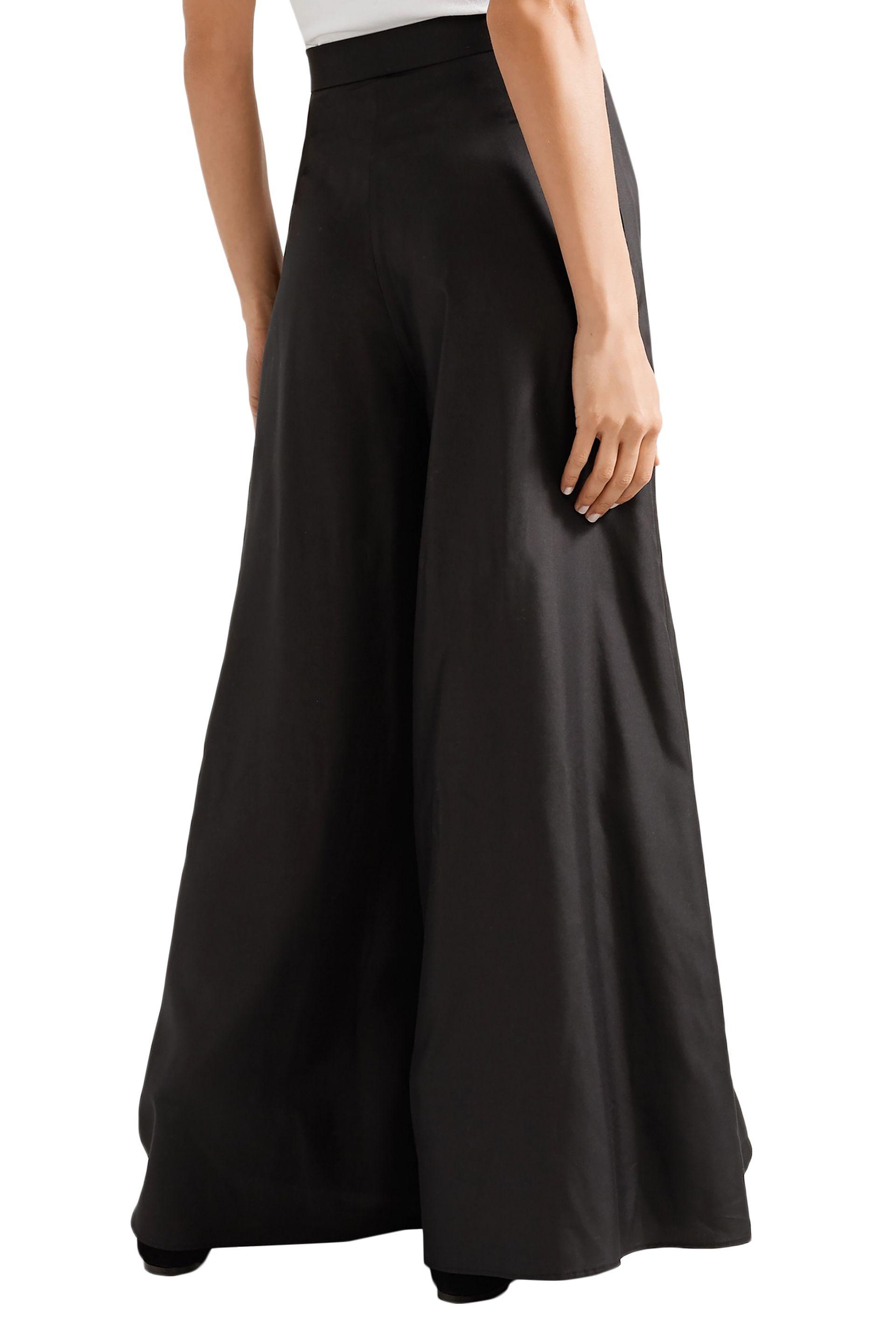 The Row Silk Wide-leg Pants Black | Lyst