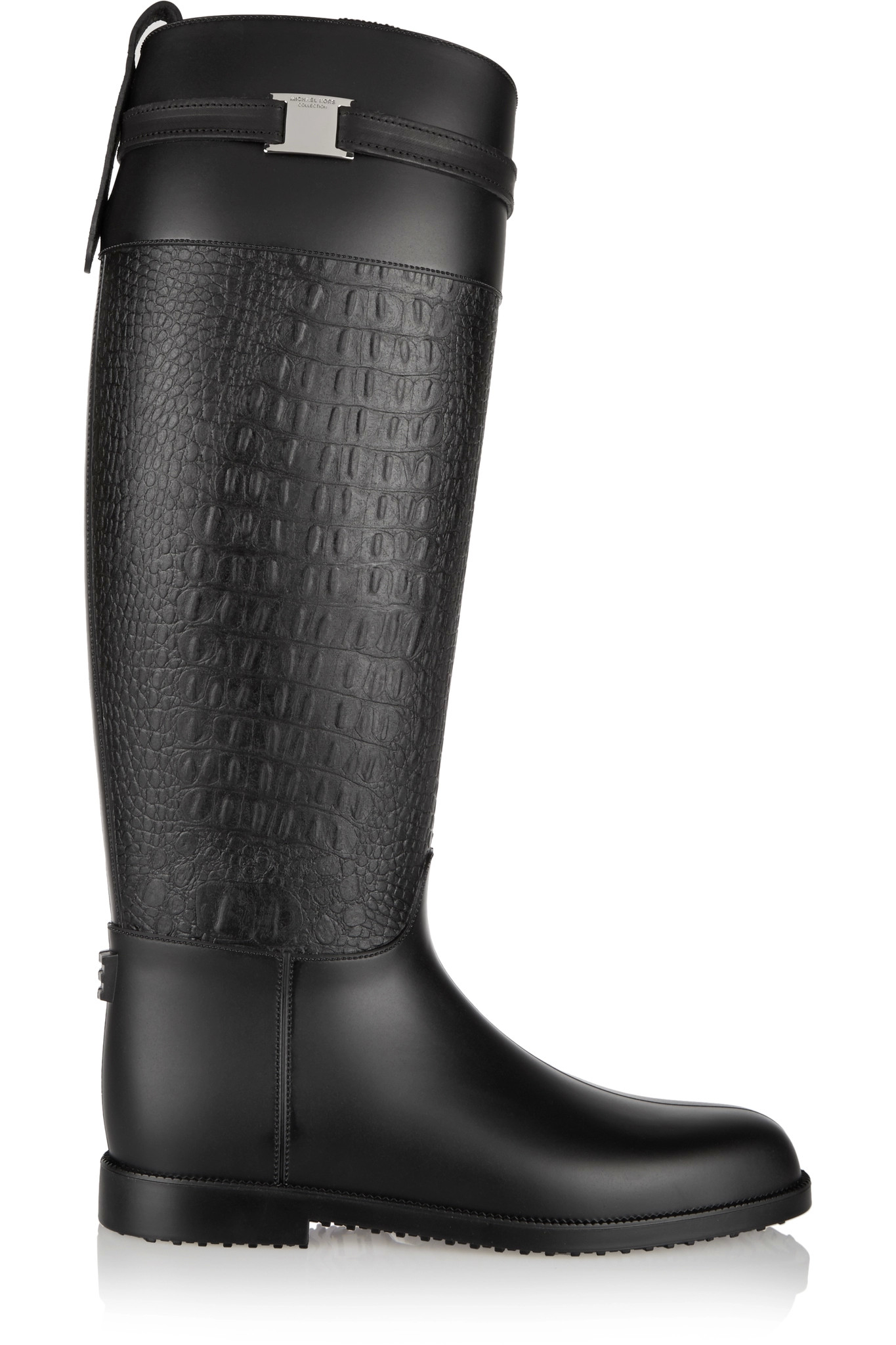 Michael Kors Miranda Croc-effect Rubber Rain Boots in Black - Lyst