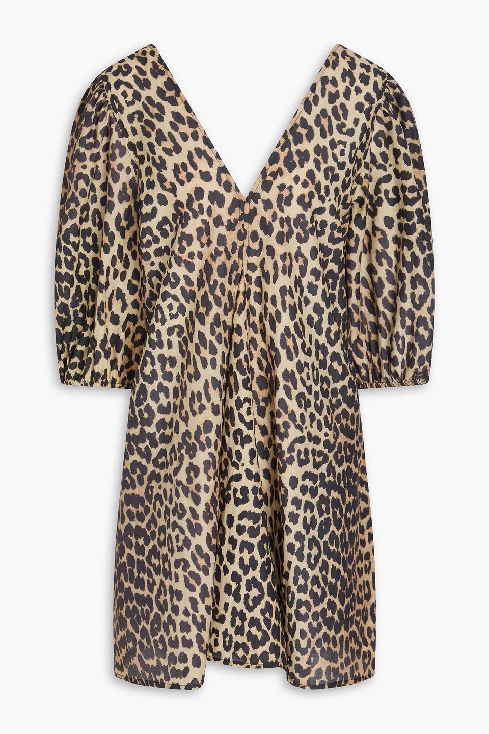 Ganni leopard silk dress outlet