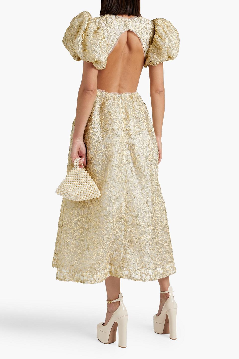 aje cream dress Venetia Knit Midi Dress-CREAM / XXS