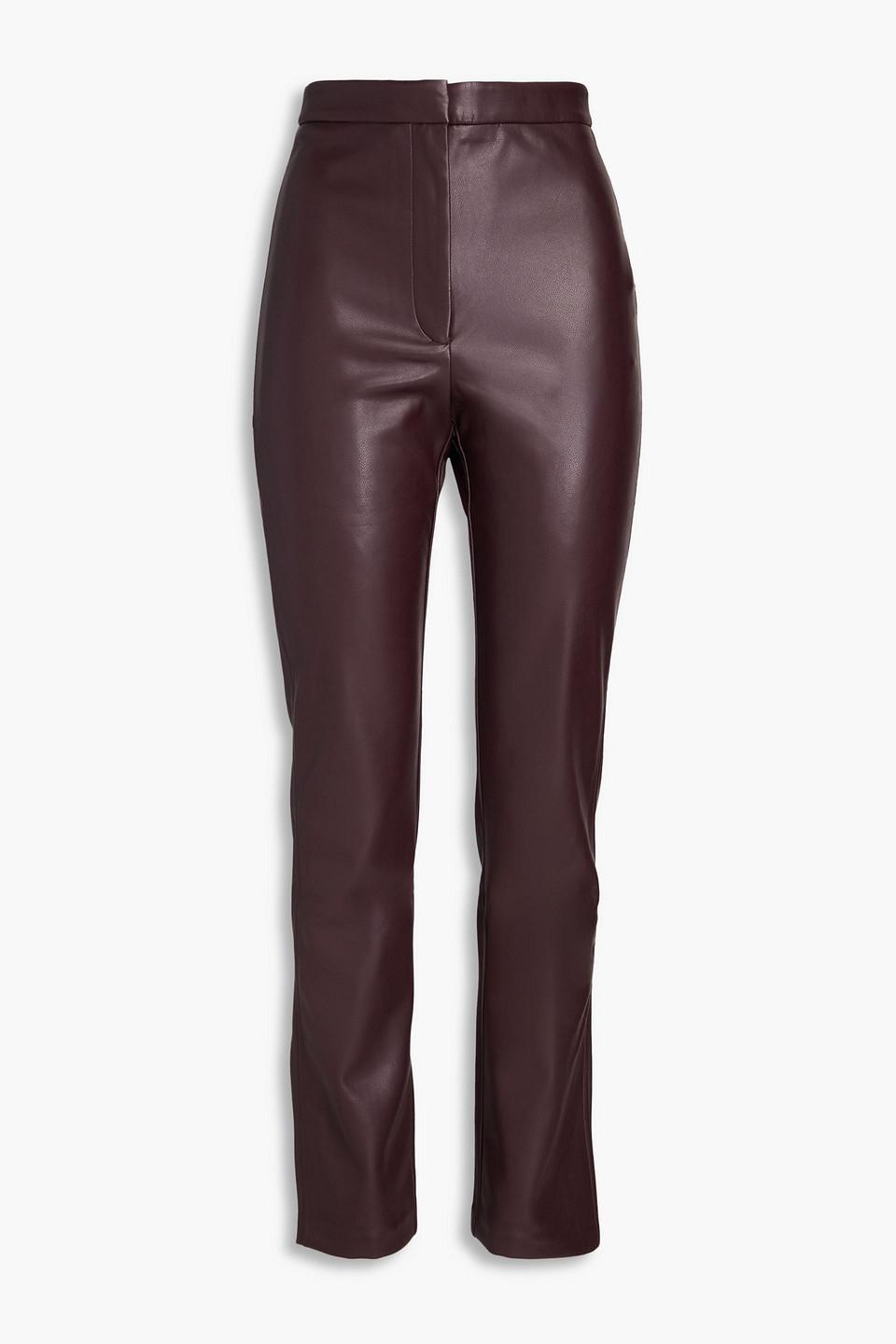 パンツ Rotate Birger Christensen Bordeaux Faux Leather Trousers ROTATE Birger Christensen Bordeaux faux leather trousers