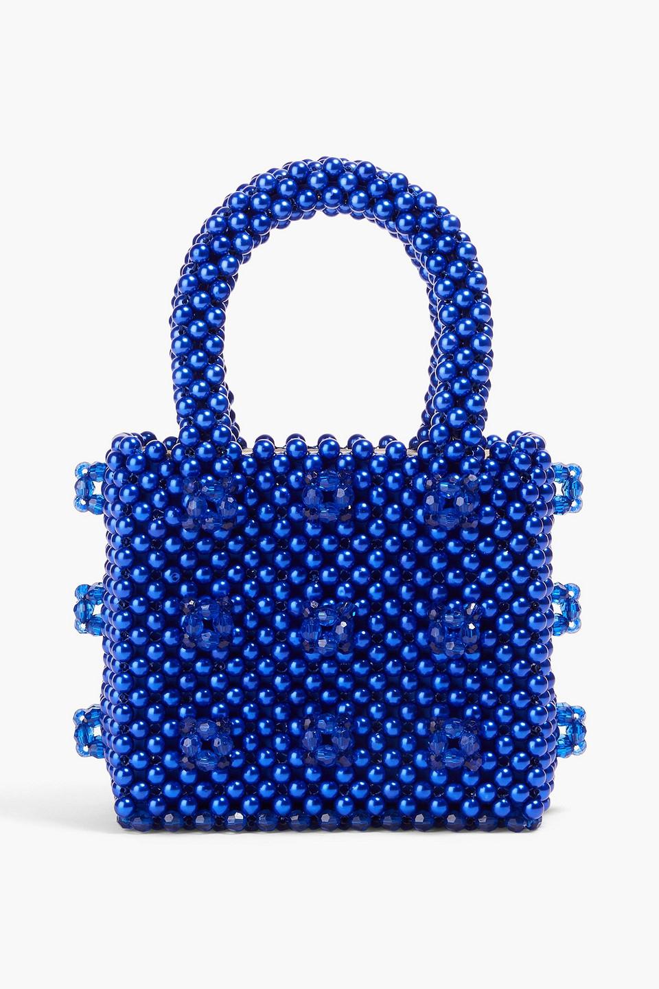 Shrimps Antonia mini tote bag aus satin mit zierperlen in Blau Lyst DE