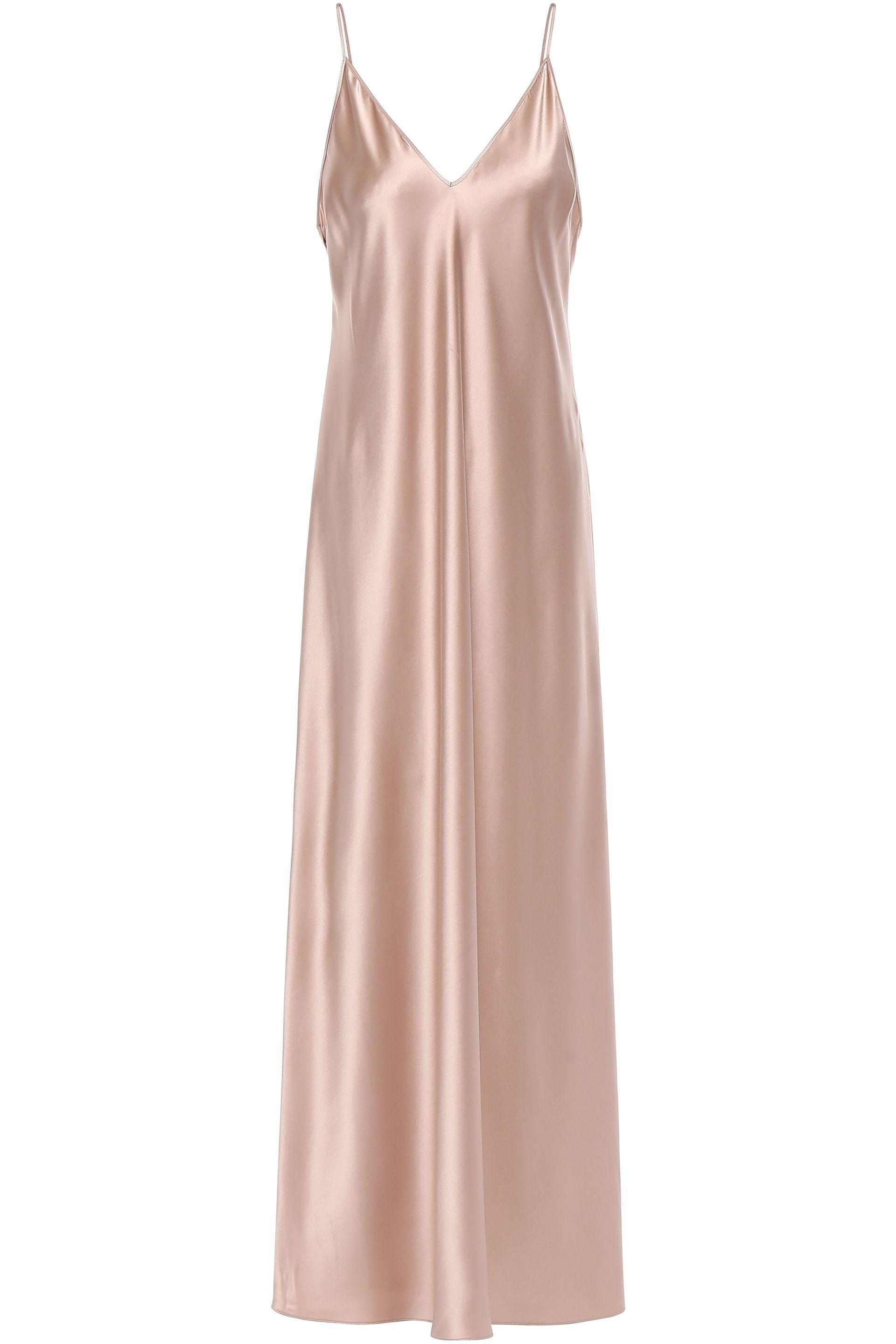 JOSEPH Silk-satin Maxi Slip Dress Rose Gold in Pink - Lyst