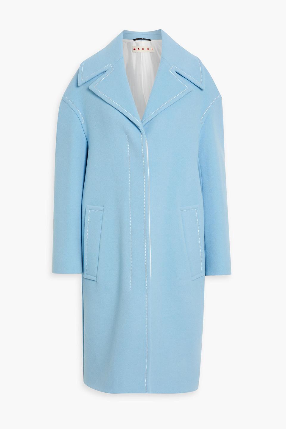 Marni Wool blend Felt Coat in Blue Lyst Canada