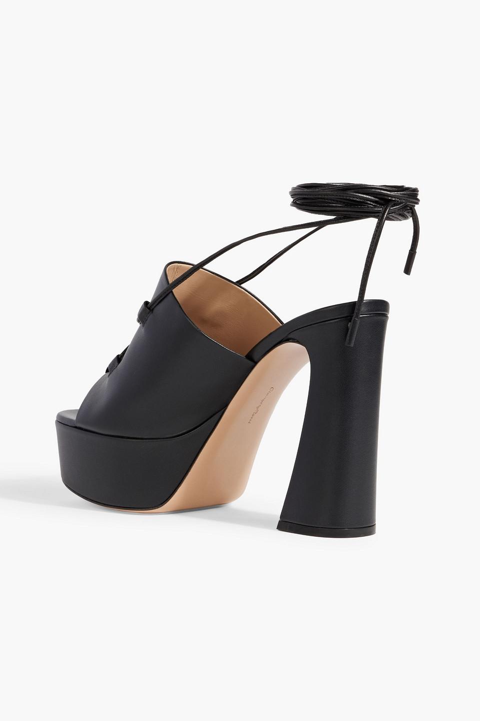 【Gianvito Rossi】HOLLY レザー プラットフォーム サンダル Gianvito Rossi】HOLLY レザー プラットフォーム サンダル
