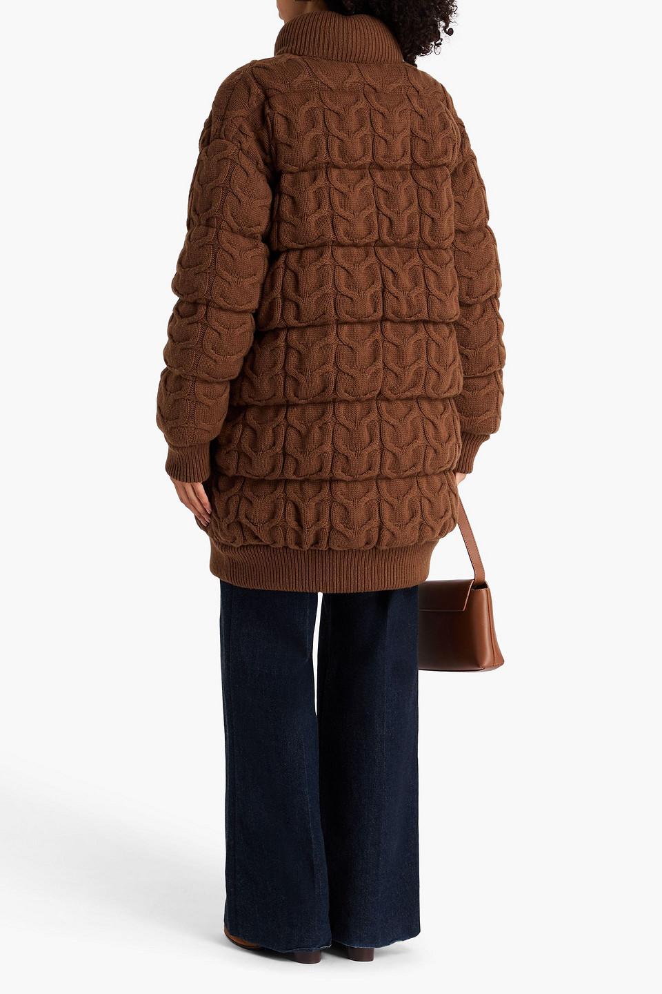 Max Mara Ovatta Quilted Cable-Knit Wool And Cashmere-Blend Coat in