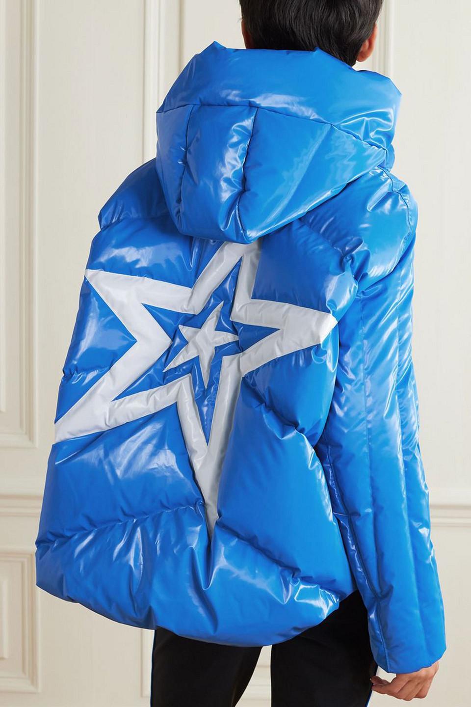Perfect Moment Orelle Hooded Quilted Down Ski Jacket in Blue | Lyst