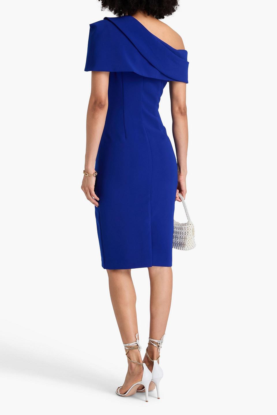asymmetric drape dress in crepe Asymmetric Drape Crepe Dress Yellow  Roland Mouret