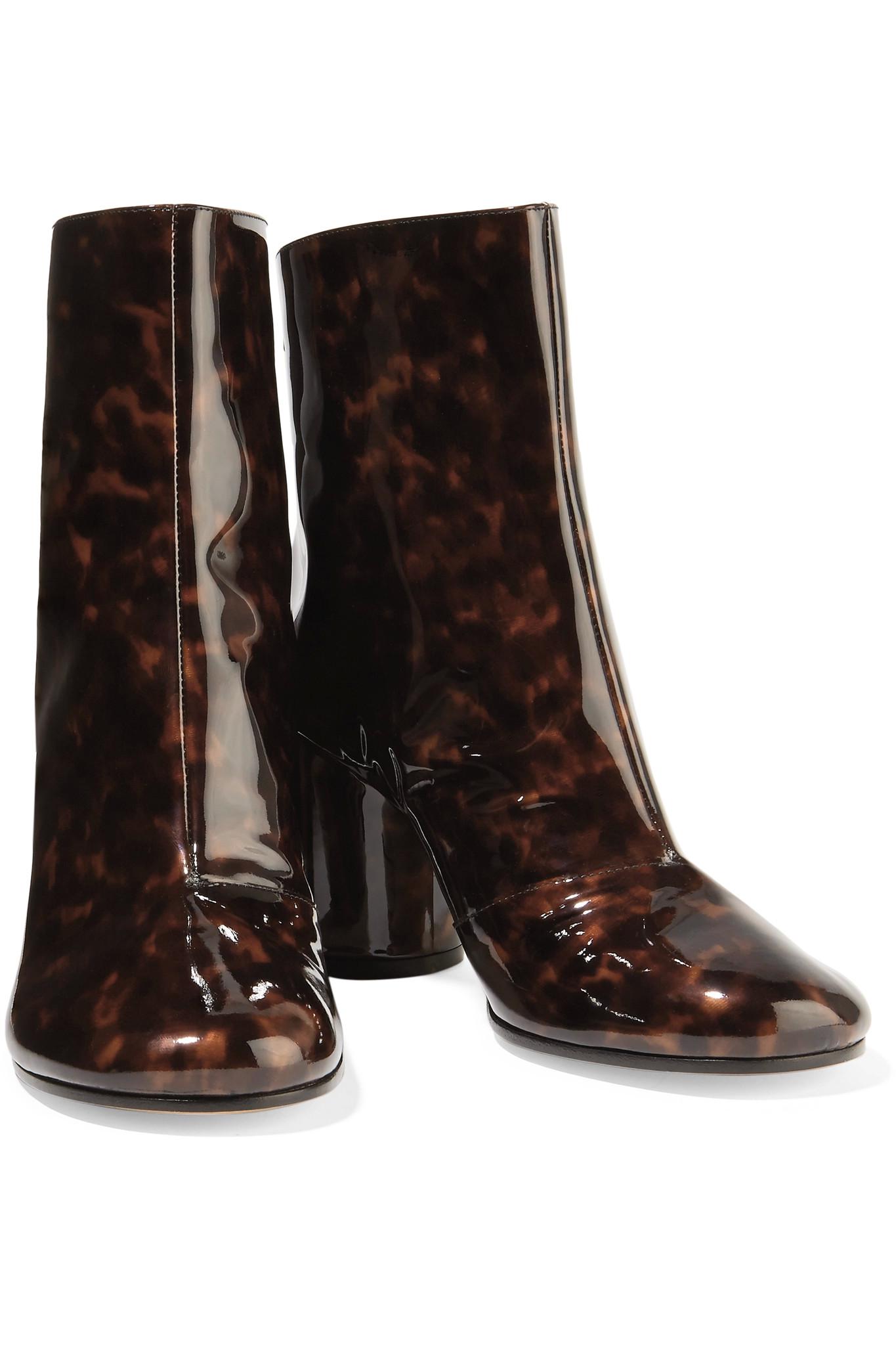 patent leather flat boots