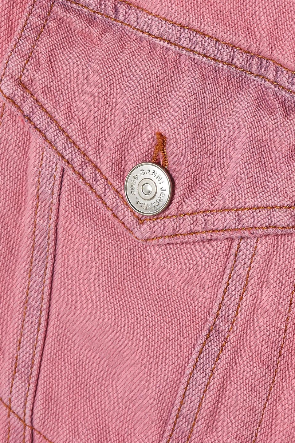 Ganni Hooded Cropped Denim Jacket in 