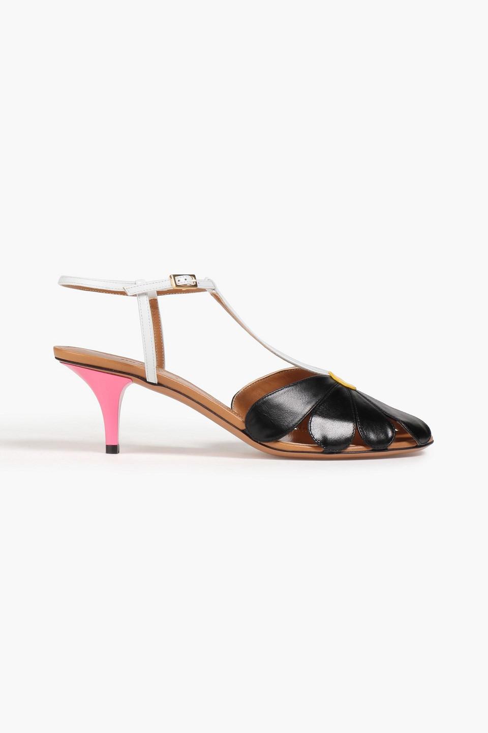 Marni Cutout Color-block Leather Pumps in Black | Lyst