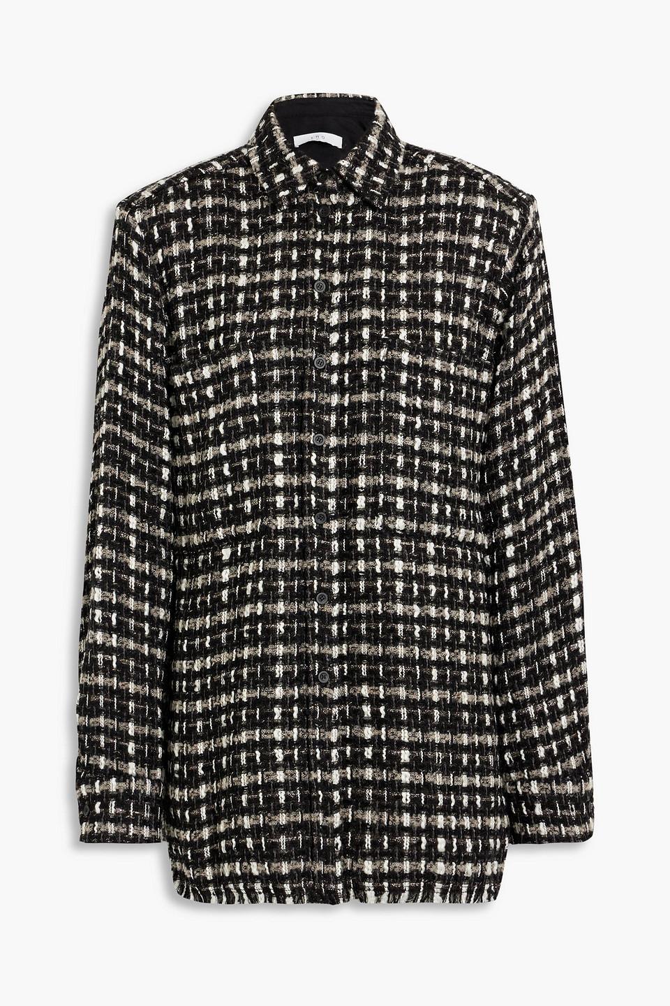 IRO Leopold Metallic Bouclé-tweed Shirt in Black | Lyst