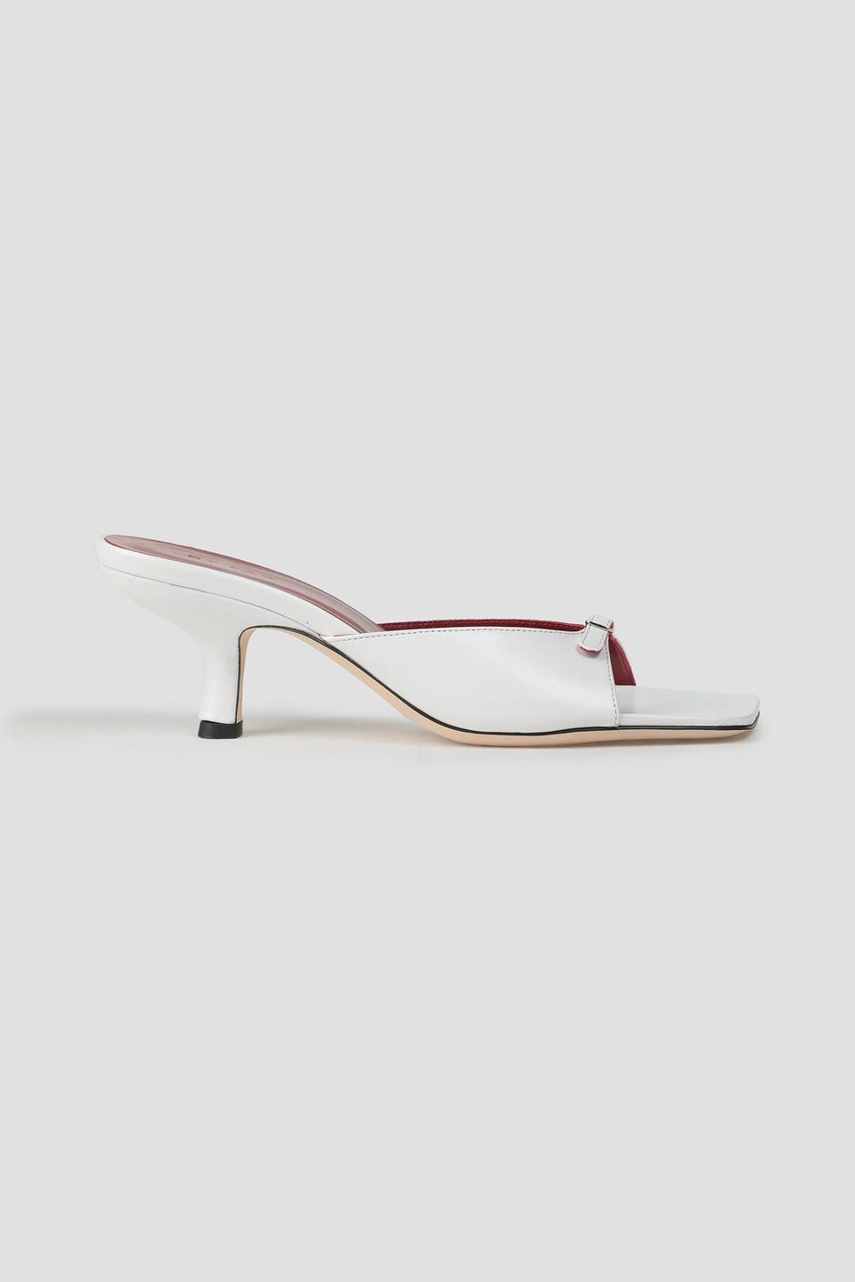 BY FAR Erin Buckle detailed Leather Mules in White Lyst Canada