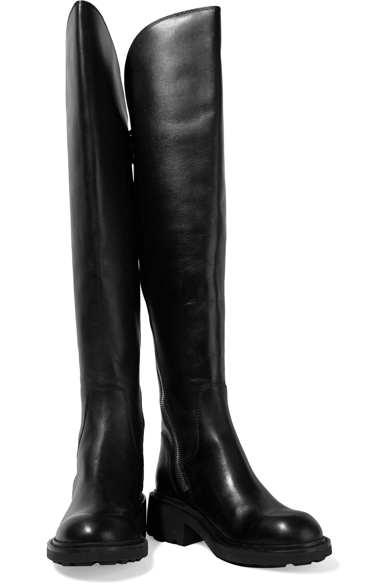 Ash Seven Over-the-knee Leather Boots in Black - Lyst