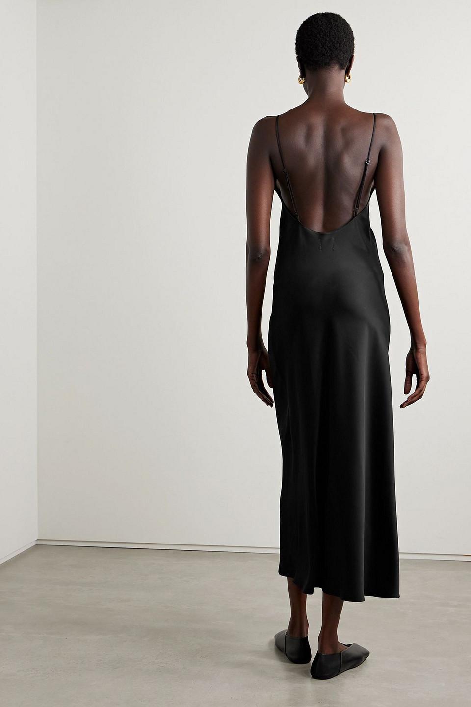 Leset Barb Washed-satin Maxi Dress in Black | Lyst Canada