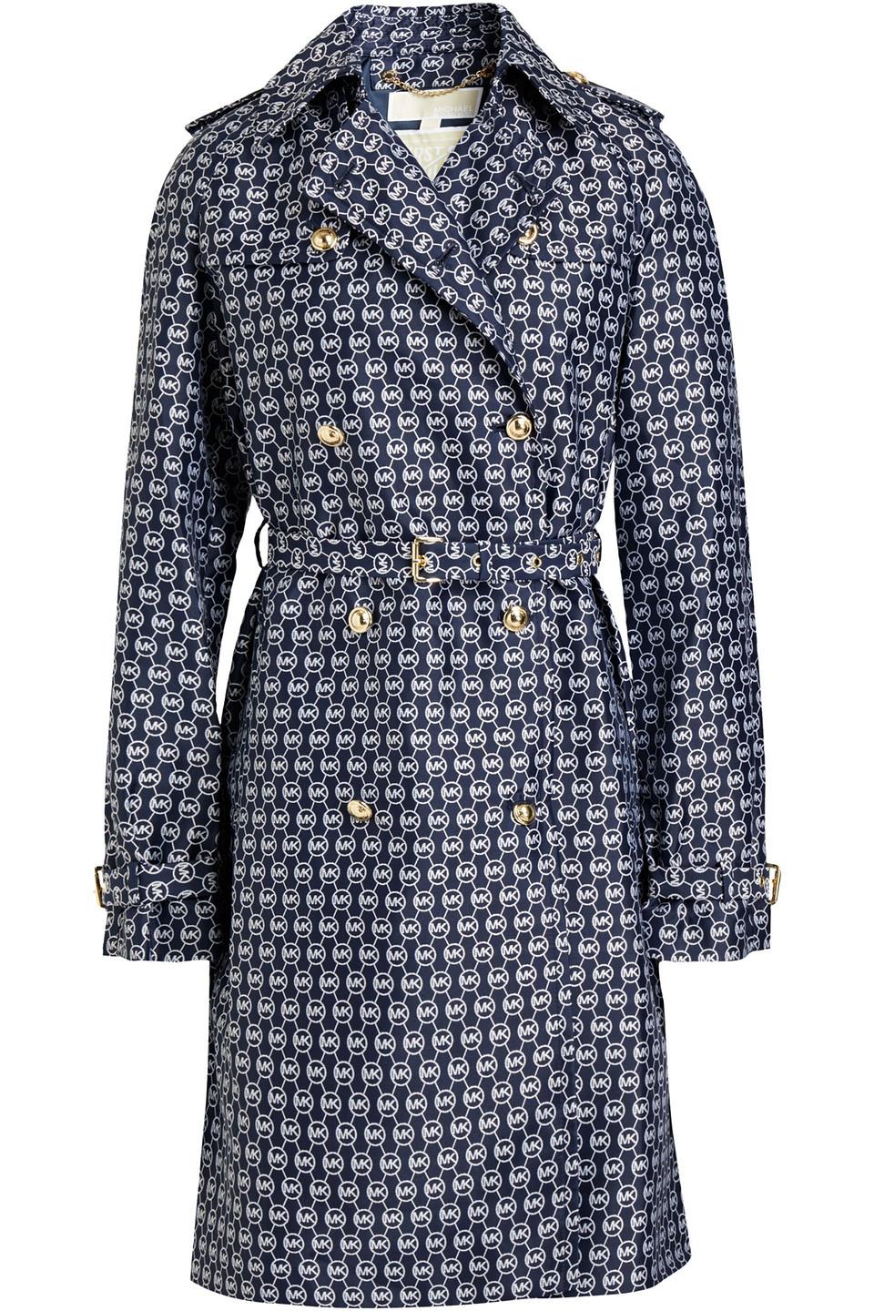 MICHAEL Michael Kors Jacquard Trench Coat in Blue Lyst UK