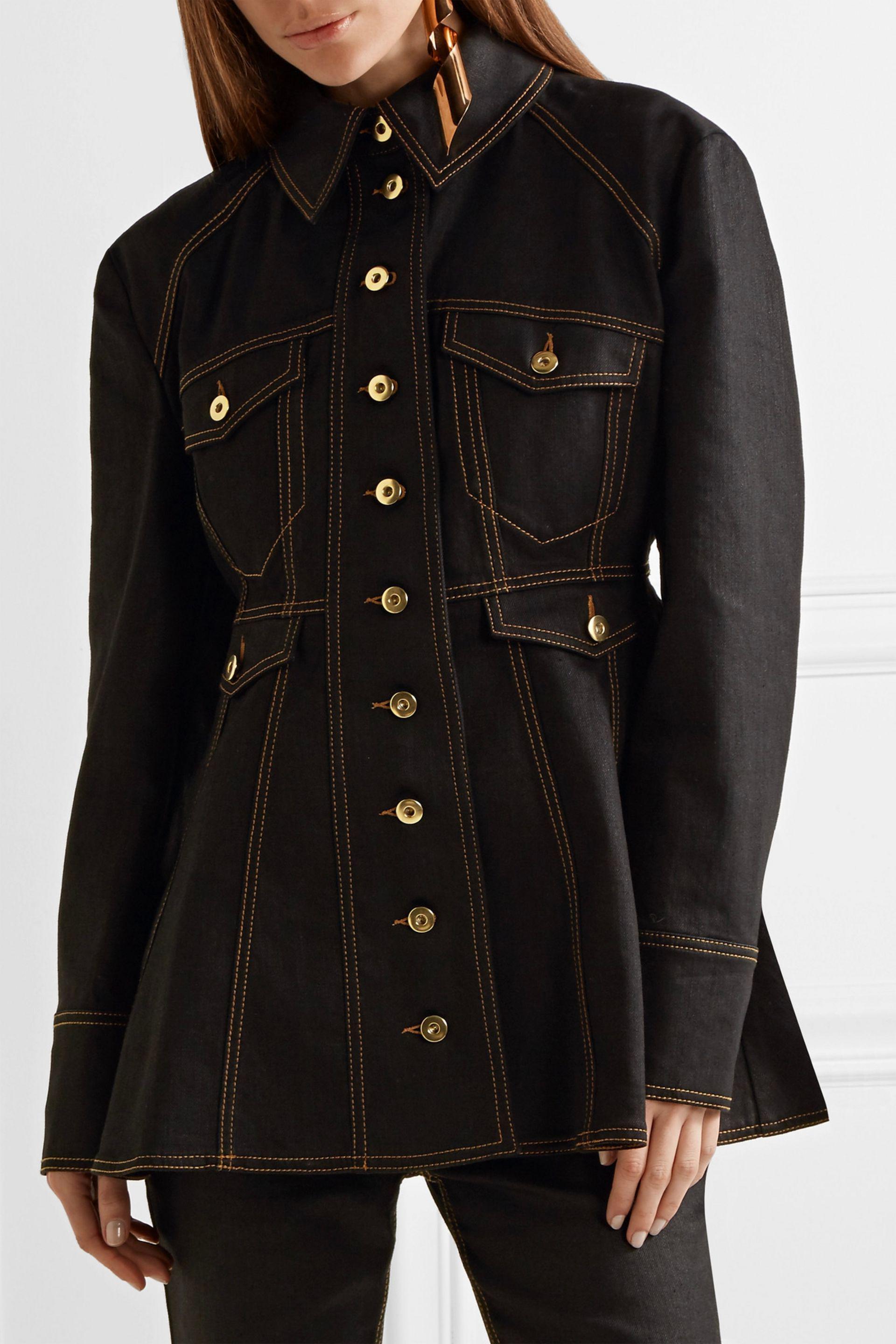 black denim peplum jacket