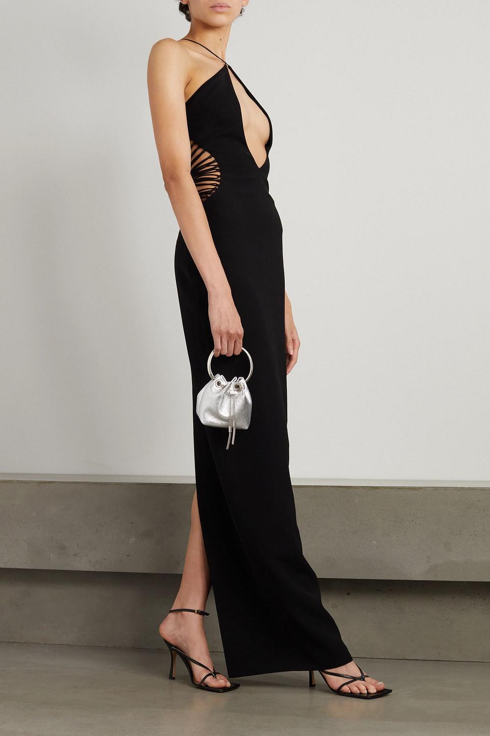 Monot Lace-up Cutout Crepe Maxi Dress in Black Lyst