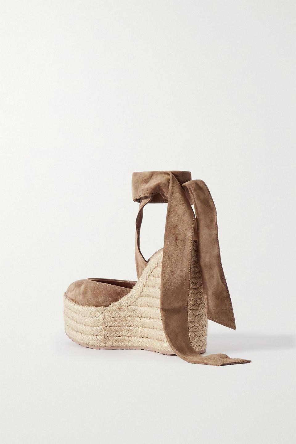 Barca blush kid suede wedges deals
