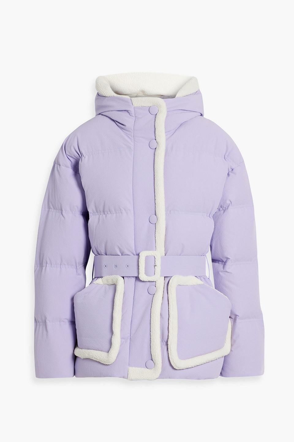 Ienki Ienki Michlin Belted Quilted Textured-shell Hooded