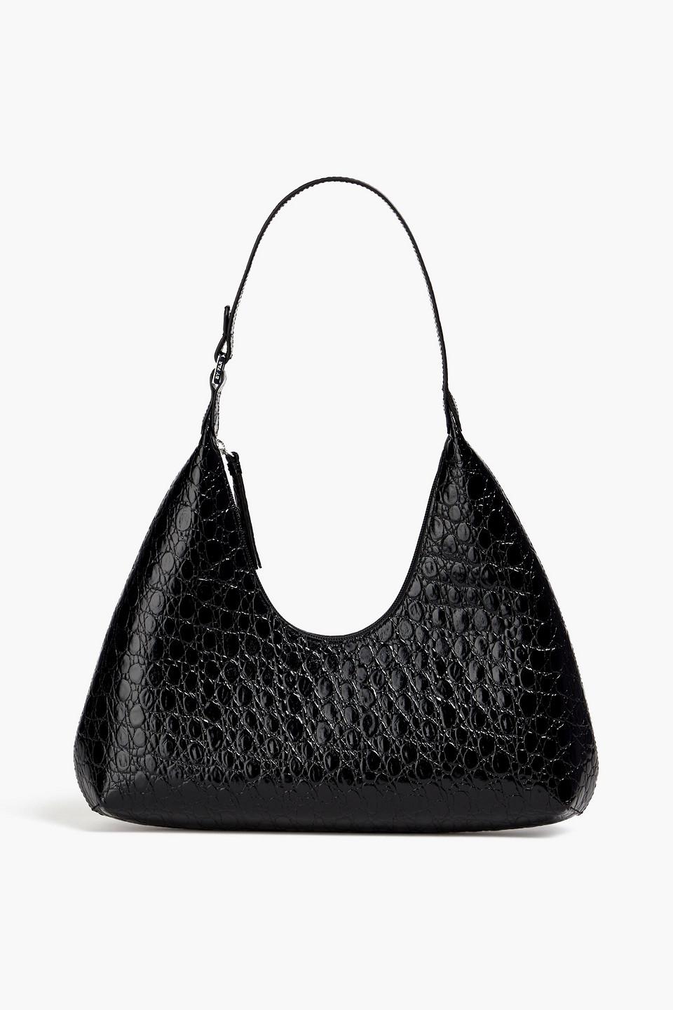 BY FAR Amber Croc-effect Leather Shoulder Bag in Black Lyst