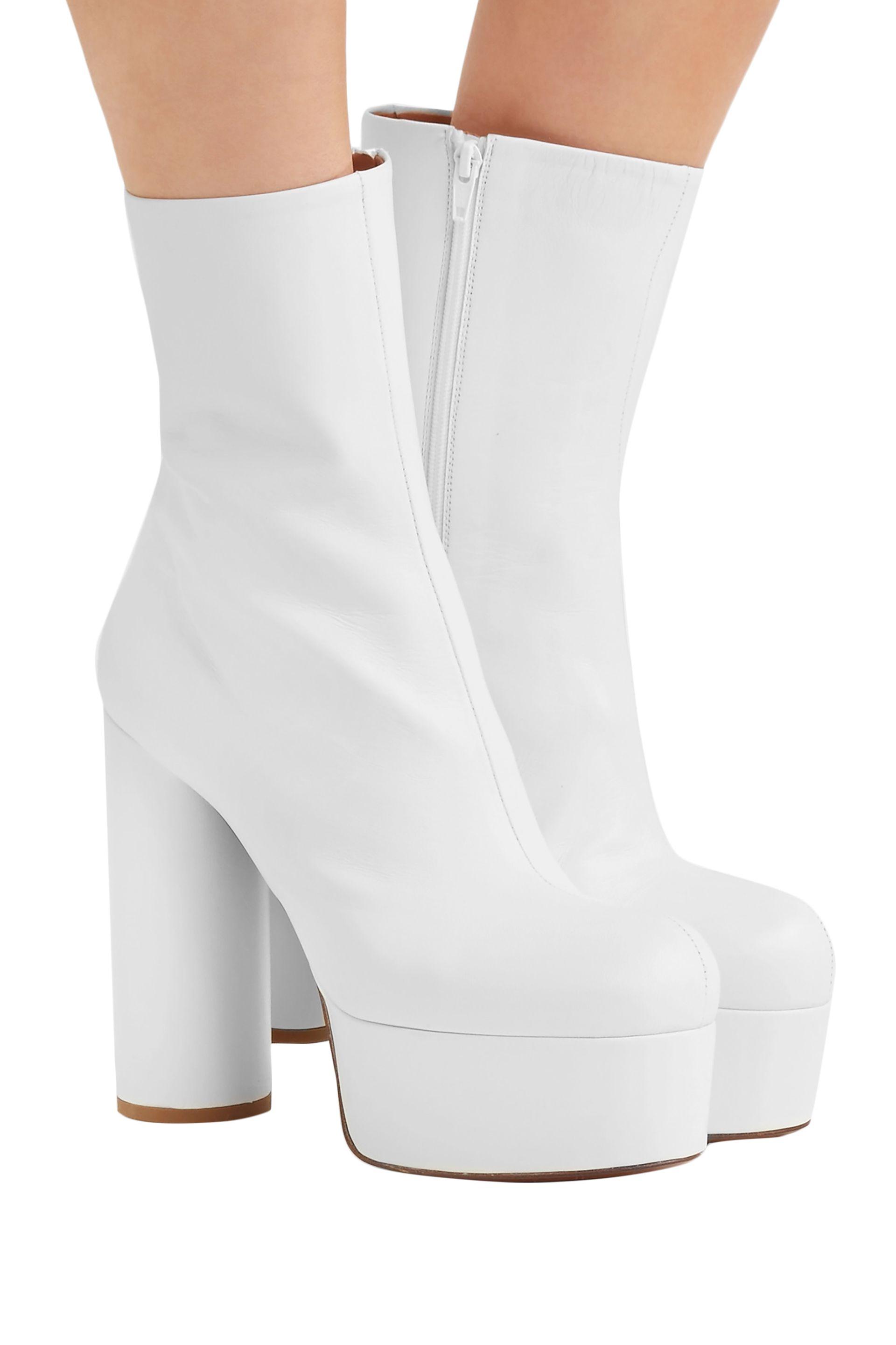 Platform ankle boots white 2025