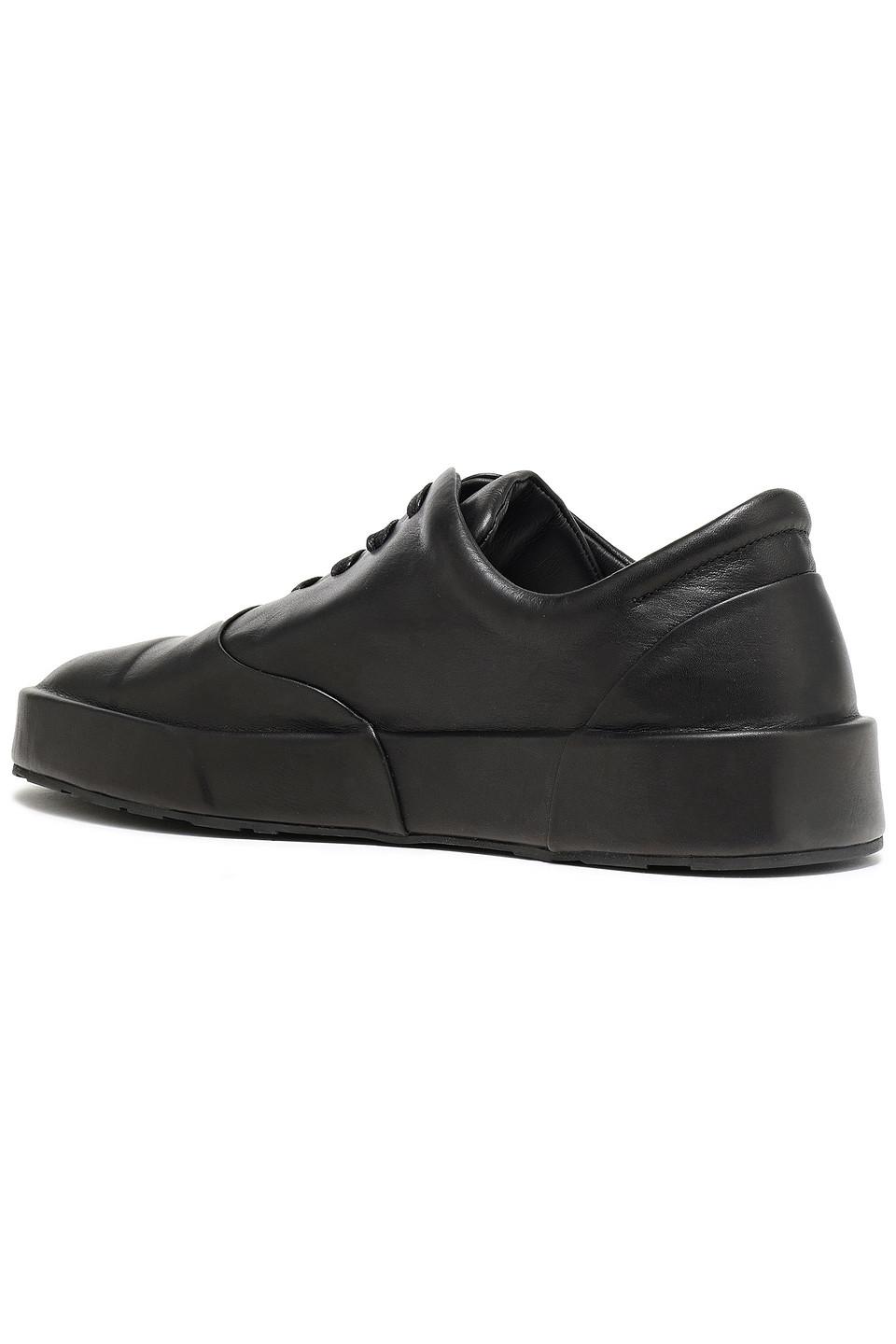 jil sander leather platform sneakers