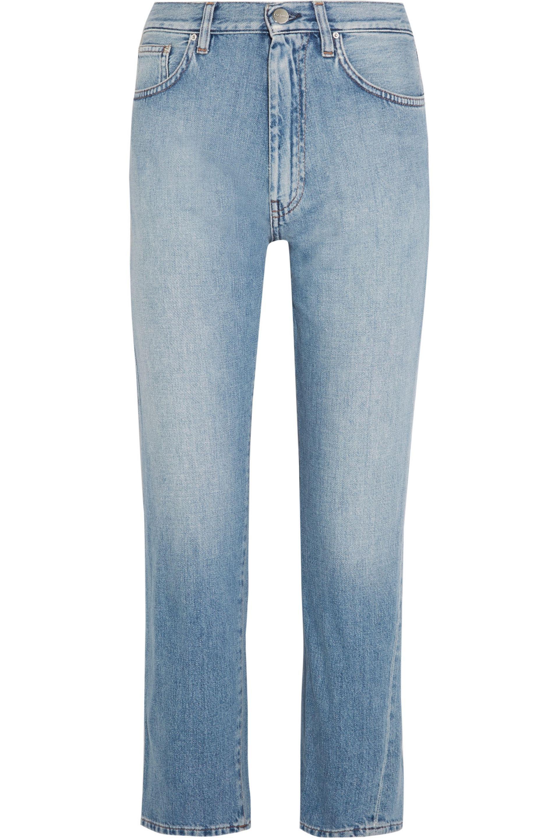 Totême Original Cropped Mid-rise Slim-leg Jeans Light Denim in Blue - Lyst