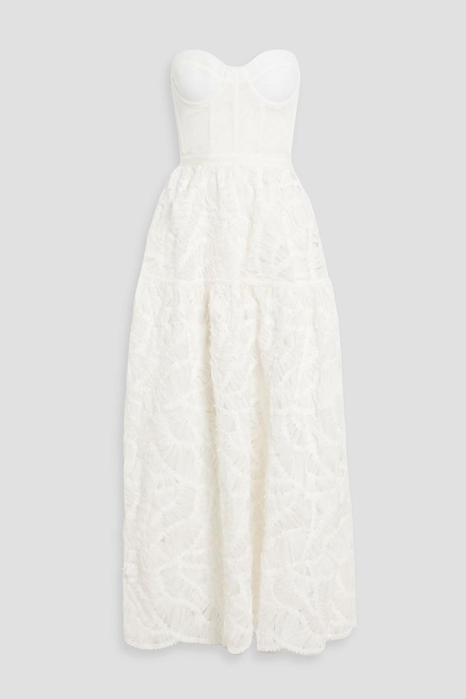 knee length dresses for ladies Valletta Bustier Midi Dress - White Multi main image 1