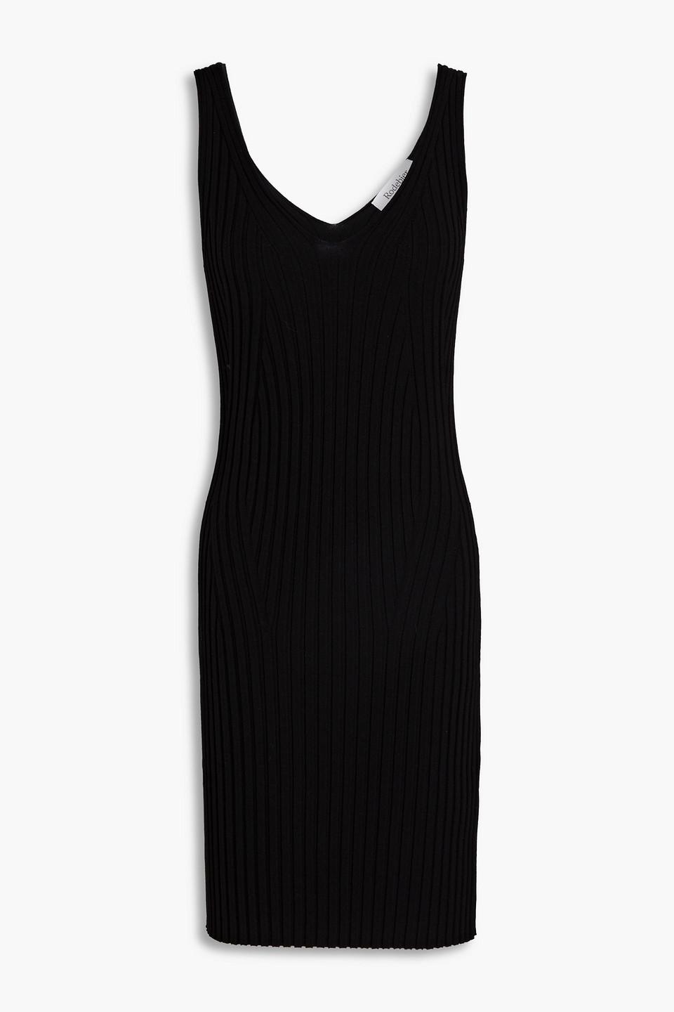 Rodebjer Candace Ribbed-knit Mini Dress in Black | Lyst Canada